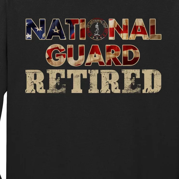 National Guard American Flag Proud Patriotic Tall Long Sleeve T-Shirt