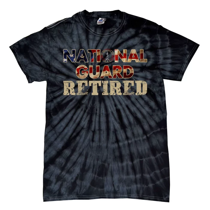 National Guard American Flag Proud Patriotic Tie-Dye T-Shirt