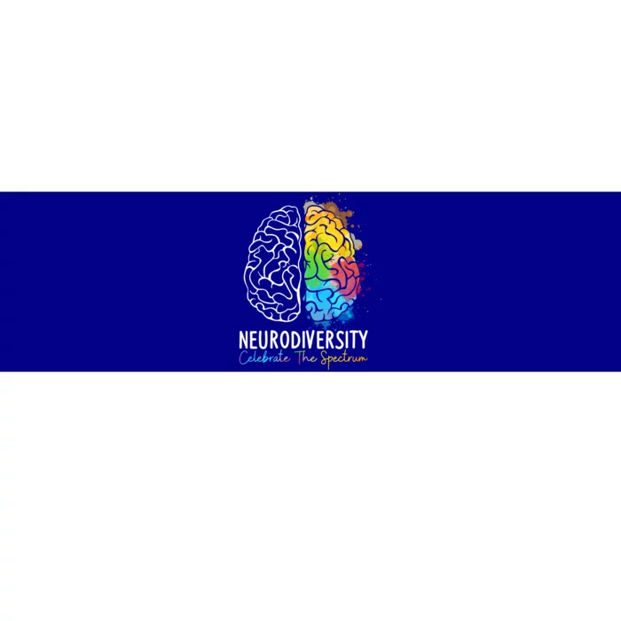 Neurodiversity Gift Autism Spectrum Asd Adhd Rainbow Brain Gift Bumper Sticker