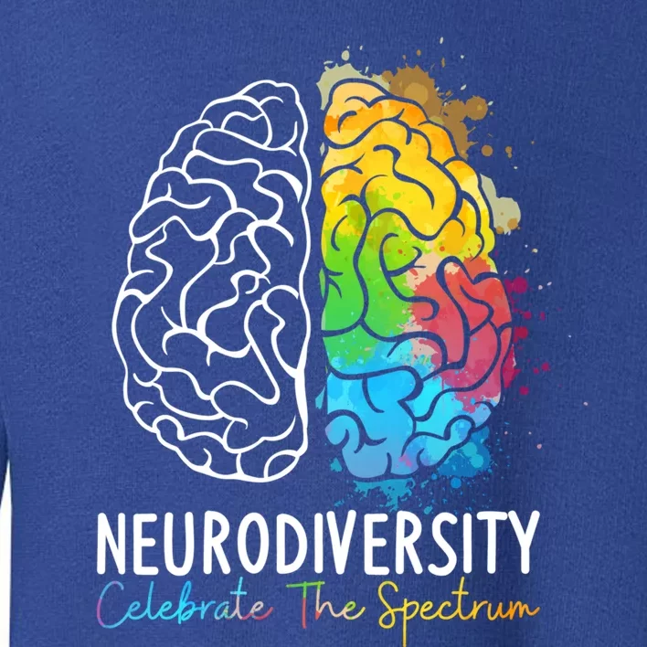 Neurodiversity Gift Autism Spectrum Asd Adhd Rainbow Brain Gift Toddler Sweatshirt