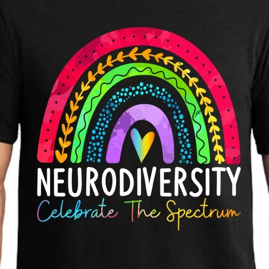 Neurodiversity Gift Autism Spectrum Asd Adhd Rainbow Boho Cute Gift Pajama Set