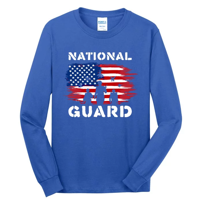 National Guard American Flag Proud Patriotic Gift Tall Long Sleeve T-Shirt