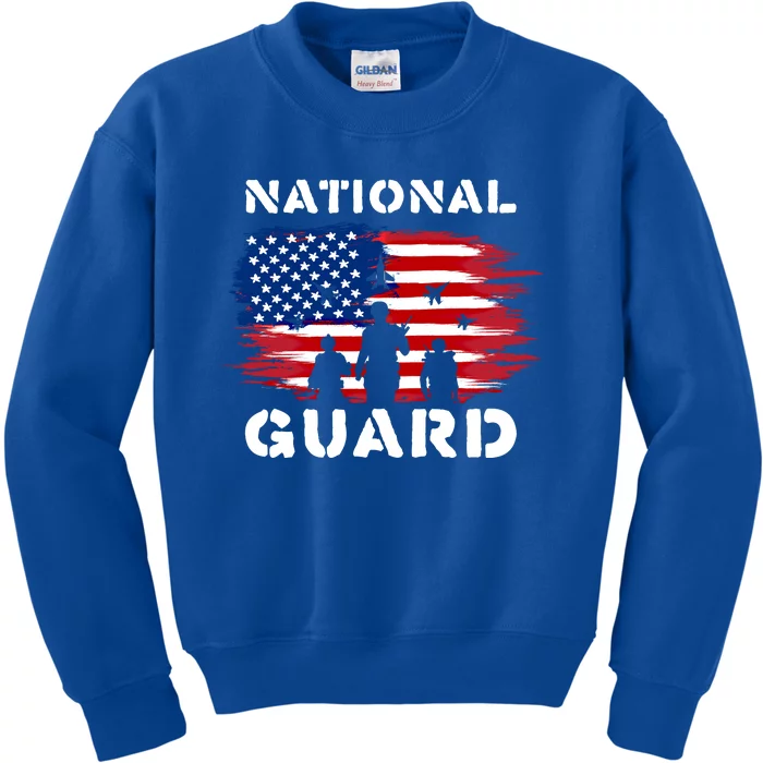 National Guard American Flag Proud Patriotic Gift Kids Sweatshirt