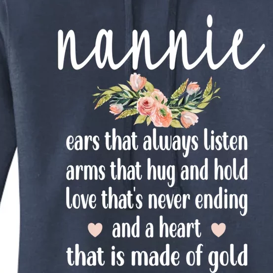 Nannie Grandmother Appreciation Flowers Nannie Grandma Gift Women's Pullover Hoodie