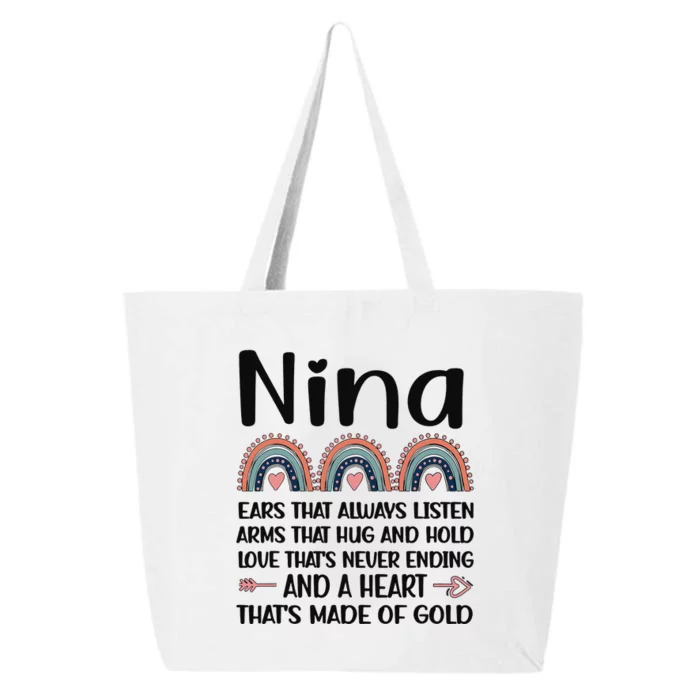 Nina Grandmother Appreciation Nina Grandma Rainbow 25L Jumbo Tote