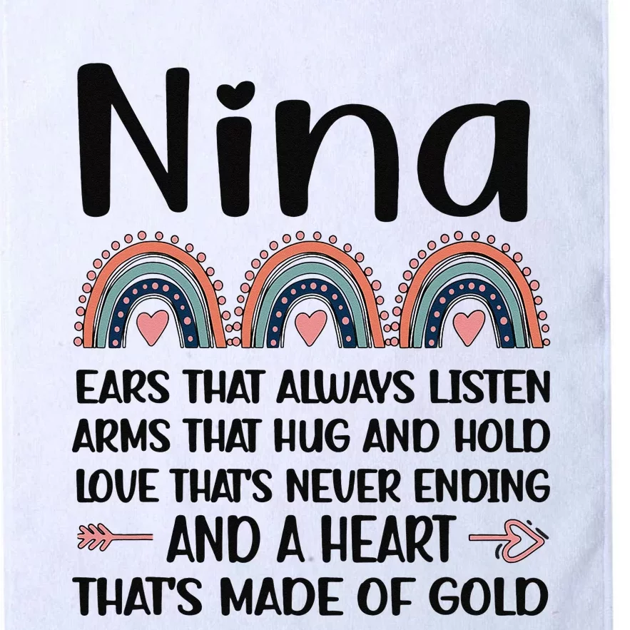 Nina Grandmother Appreciation Nina Grandma Rainbow Platinum Collection Golf Towel