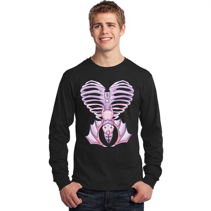 Nu Goth Aesthetic Cute Pastel Goth Bat Ribcage Tall Long Sleeve T-Shirt