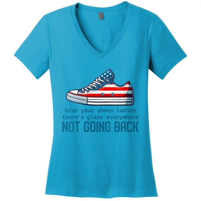 Not Going Back Glass Ceiling Shoe Kamala Harris Women's V-Neck T-Shirt