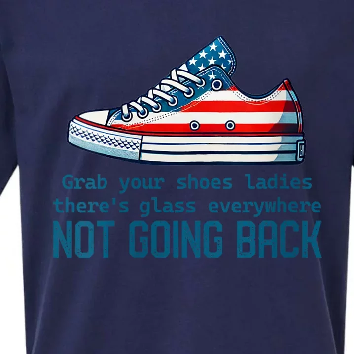 Not Going Back Glass Ceiling Shoe Kamala Harris Sueded Cloud Jersey T-Shirt