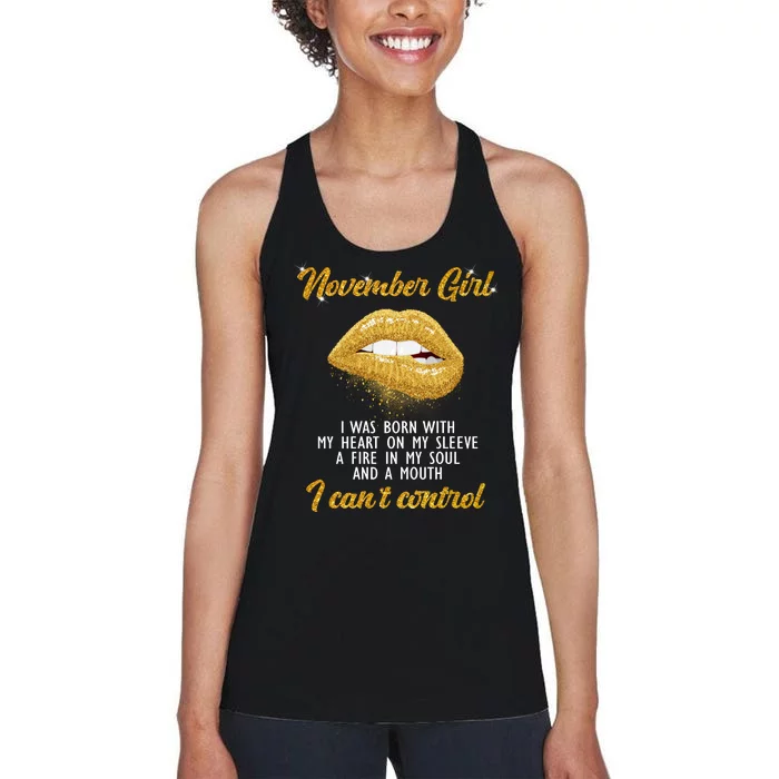 November Girl Birthday Gift Women's Racerback Tank