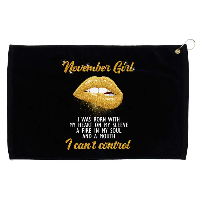 November Girl Birthday Gift Grommeted Golf Towel