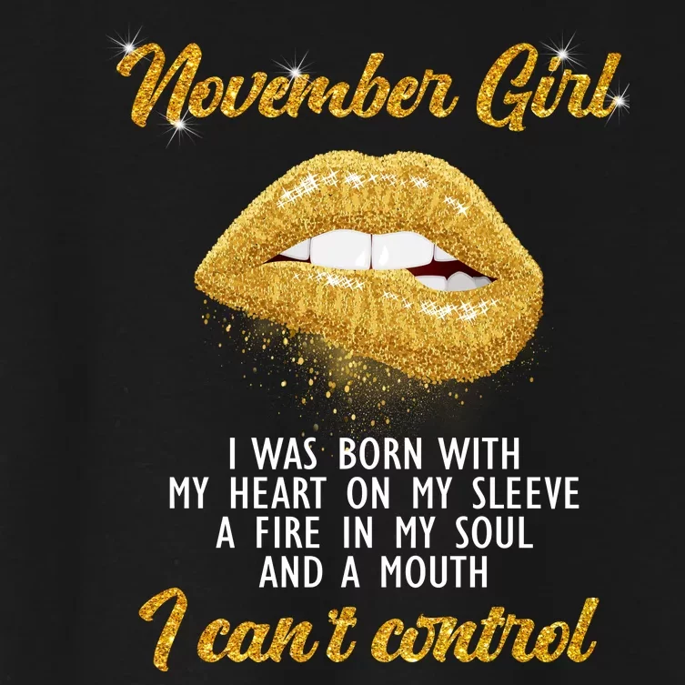 November Girl Birthday Gift Women's Crop Top Tee