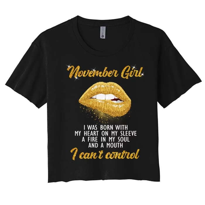 November Girl Birthday Gift Women's Crop Top Tee