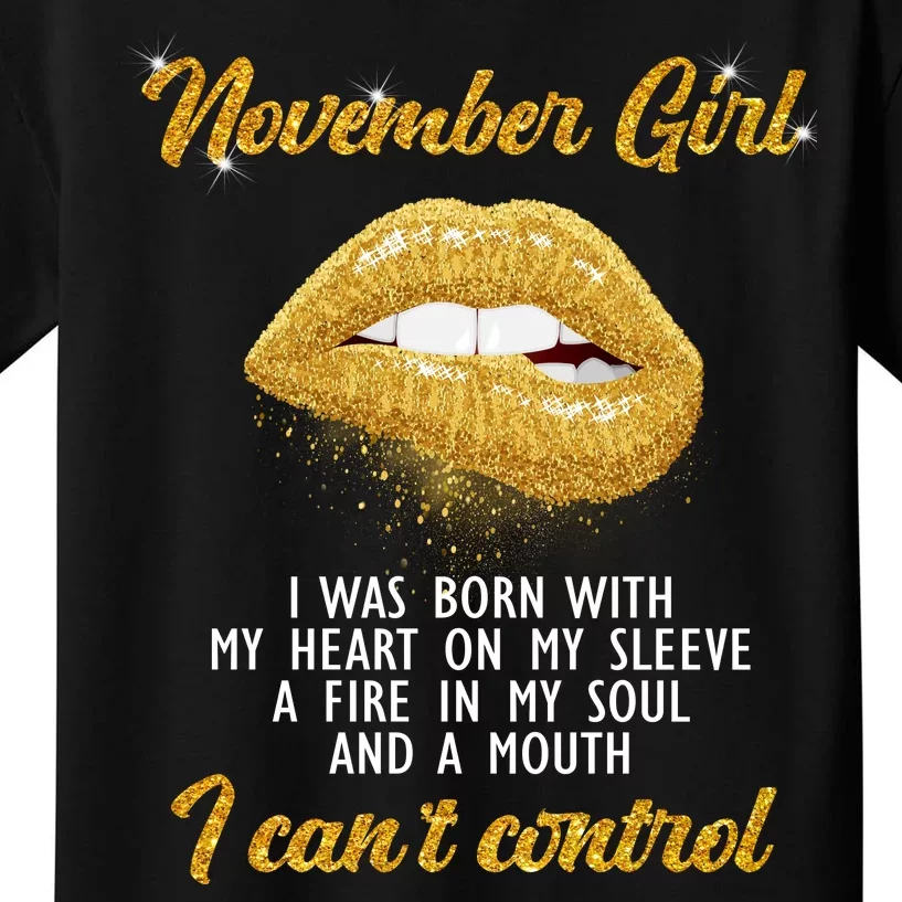 November Girl Birthday Gift Kids T-Shirt