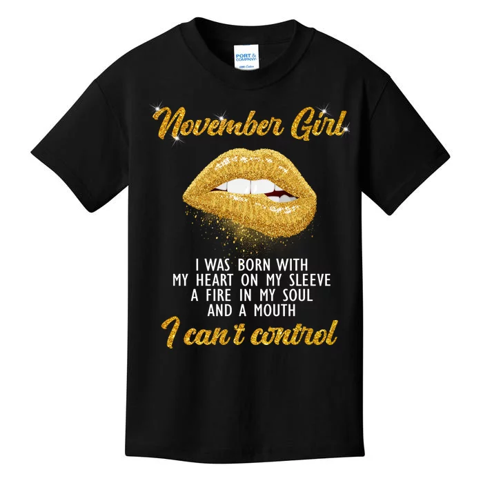 November Girl Birthday Gift Kids T-Shirt