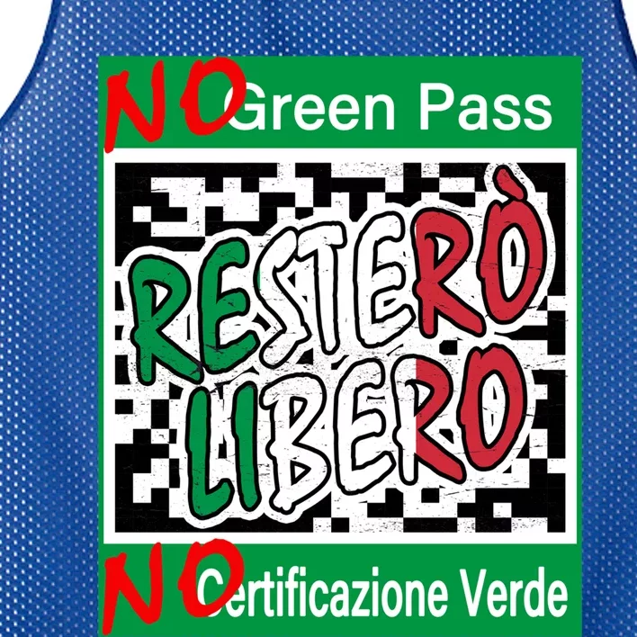 No Green Certification No Green Pass I Will Stay Free Gift Mesh Reversible Basketball Jersey Tank