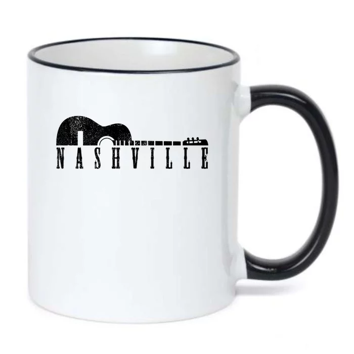 Nashville Guitar Cool Gift Tennessee Country Music City Souvenir Gift Black Color Changing Mug