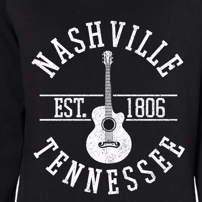 Nashville Gift Country Music City Guitar Gift Womens California Wash Sweatshirt