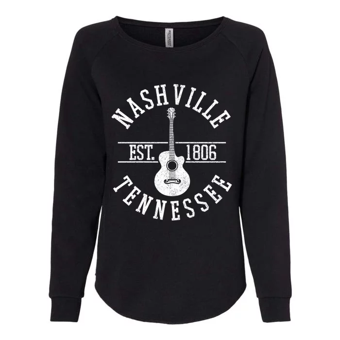 Nashville Gift Country Music City Guitar Gift Womens California Wash Sweatshirt