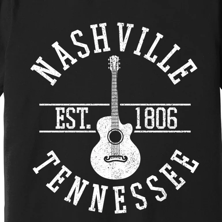 Nashville Gift Country Music City Guitar Gift Premium T-Shirt