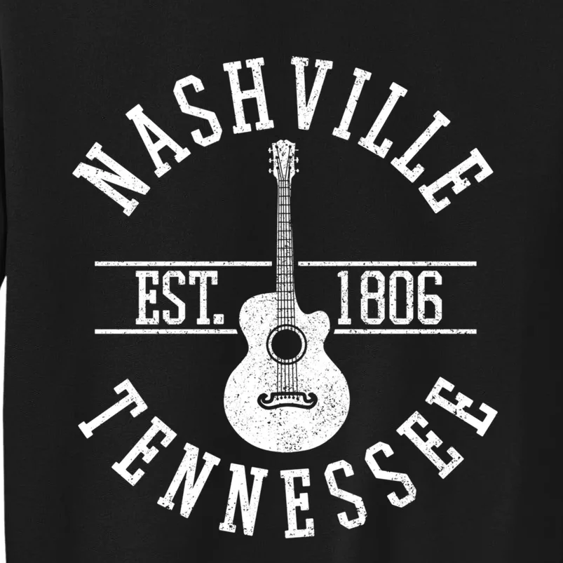 Nashville Gift Country Music City Guitar Gift Tall Sweatshirt