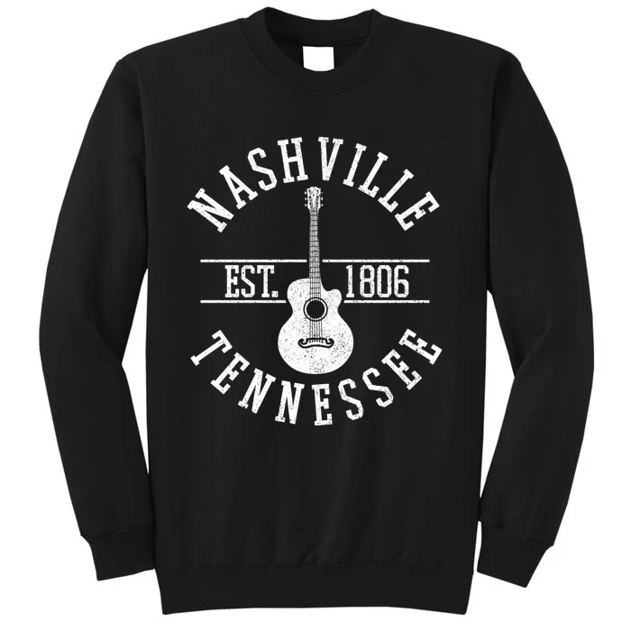 Nashville Gift Country Music City Guitar Gift Tall Sweatshirt