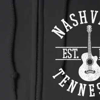 Nashville Gift Country Music City Guitar Gift Full Zip Hoodie