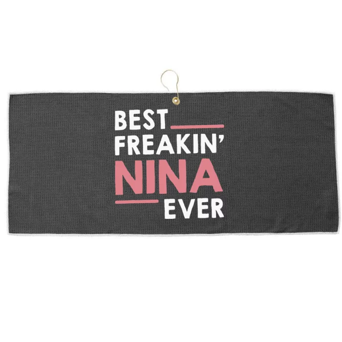 Nina Grandma Cute Best Freakin Nina Ever Large Microfiber Waffle Golf Towel