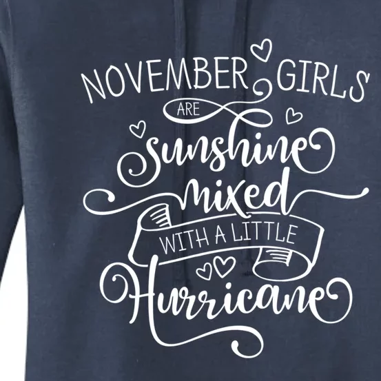 November Girl Cute Gift Sunshine Mixed With A Little Hurricane Cool Gift Women's Pullover Hoodie