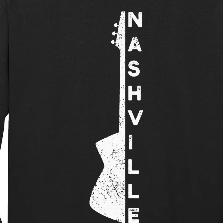 Nashville Guitar Country Music Lovers Gifts For Fathers Day Tall Long Sleeve T-Shirt