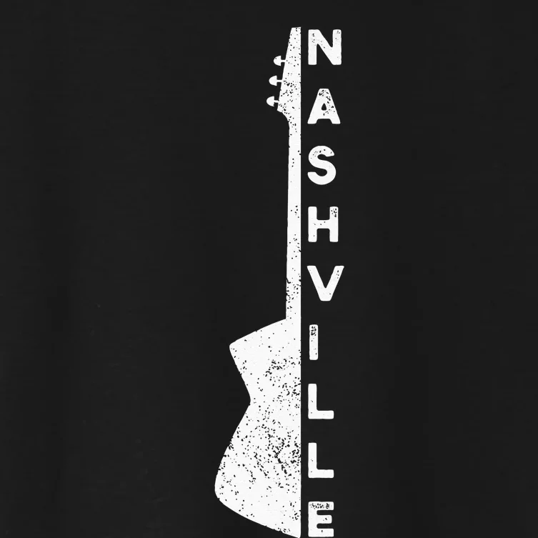 Nashville Guitar Country Music Lovers Gifts For Fathers Day Women's Crop Top Tee