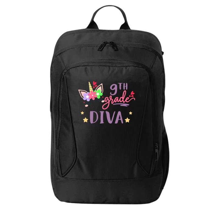 Nineth Grade Diva First Day Of School Unicorn Magical Gift City Backpack