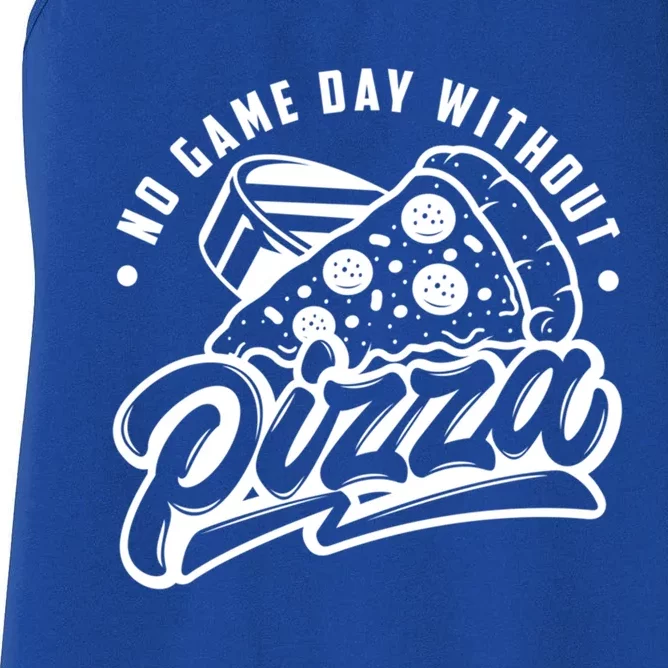 No Game Day Without Pizza Hockey Fan Great Gift Women's Racerback Tank