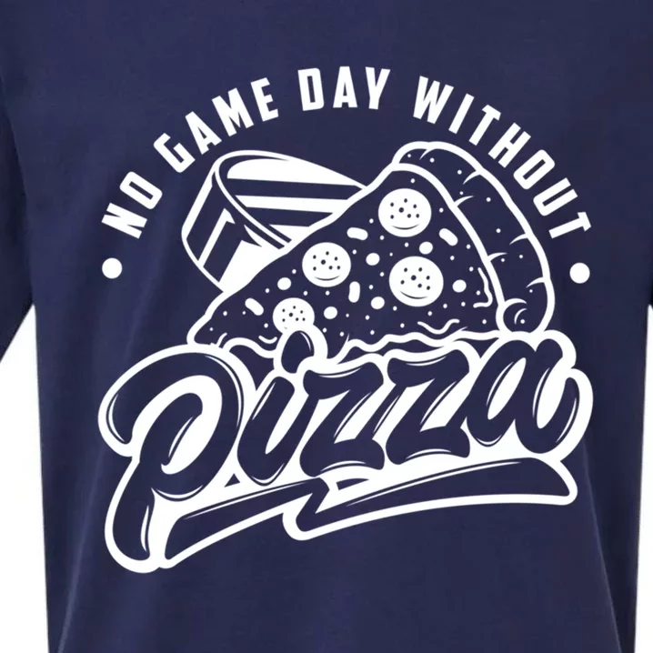 No Game Day Without Pizza Hockey Fan Great Gift Sueded Cloud Jersey T-Shirt