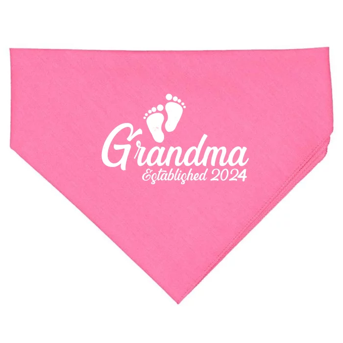 New Grandma Established 2024 Family USA-Made Doggie Bandana