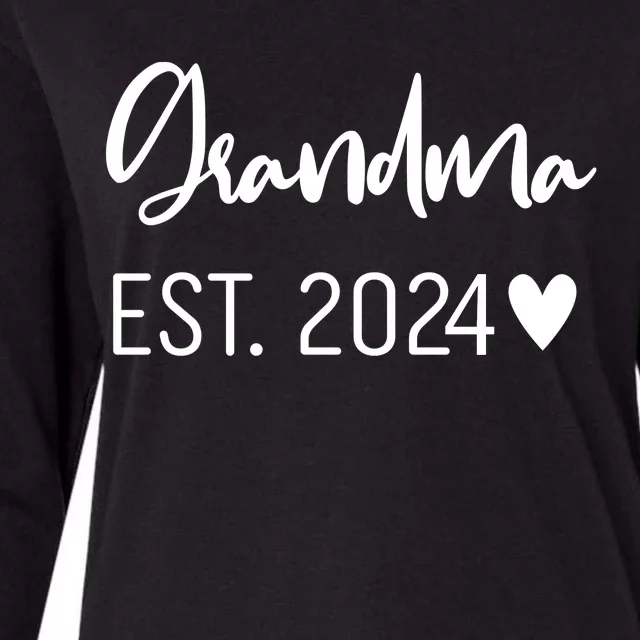 New Grandma Est. 2024 Womens Cotton Relaxed Long Sleeve T-Shirt