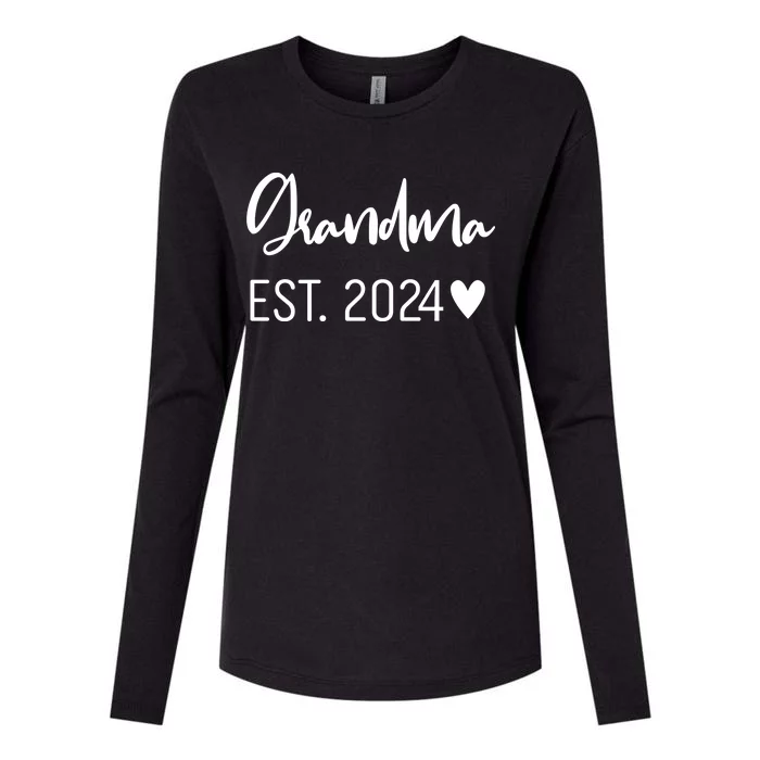 New Grandma Est. 2024 Womens Cotton Relaxed Long Sleeve T-Shirt