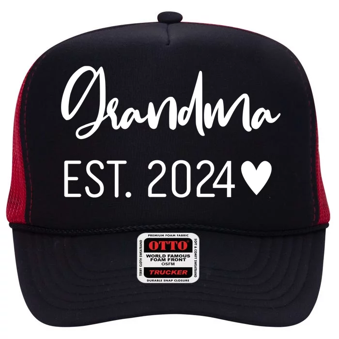 New Grandma Est. 2024 High Crown Mesh Trucker Hat