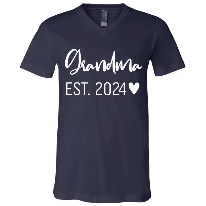 New Grandma Est. 2024 V-Neck T-Shirt