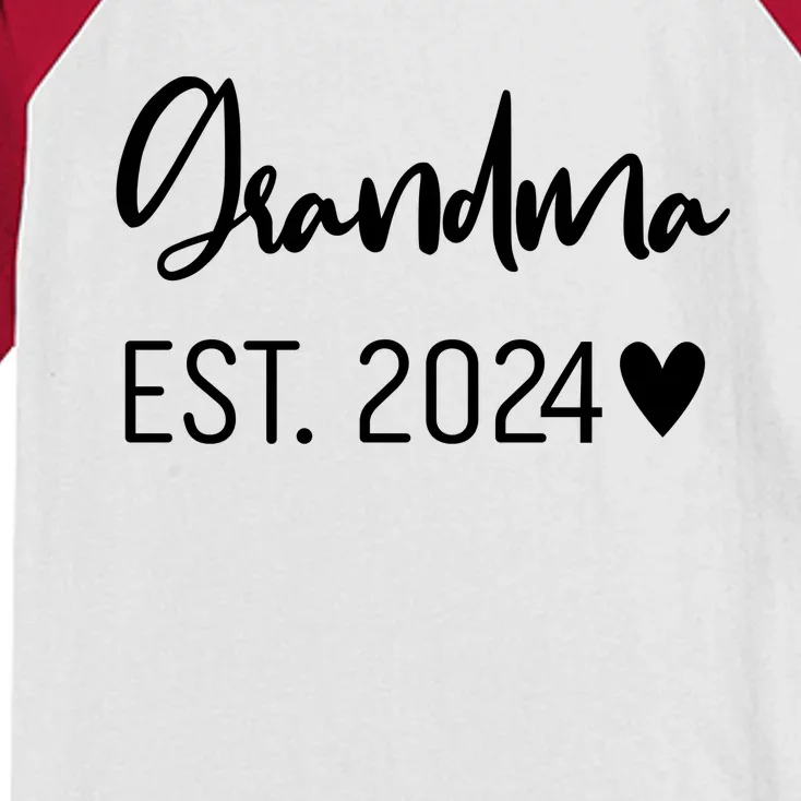 New Grandma Est. 2024 Kids Colorblock Raglan Jersey