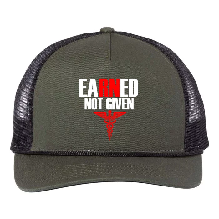 Nurse Gift Earned Not Given Nurse Appreciation Gift Great Gift Retro Rope Trucker Hat Cap