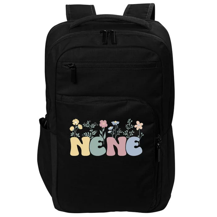 Nene Grandmother Flowers Groovy mother's day Impact Tech Backpack