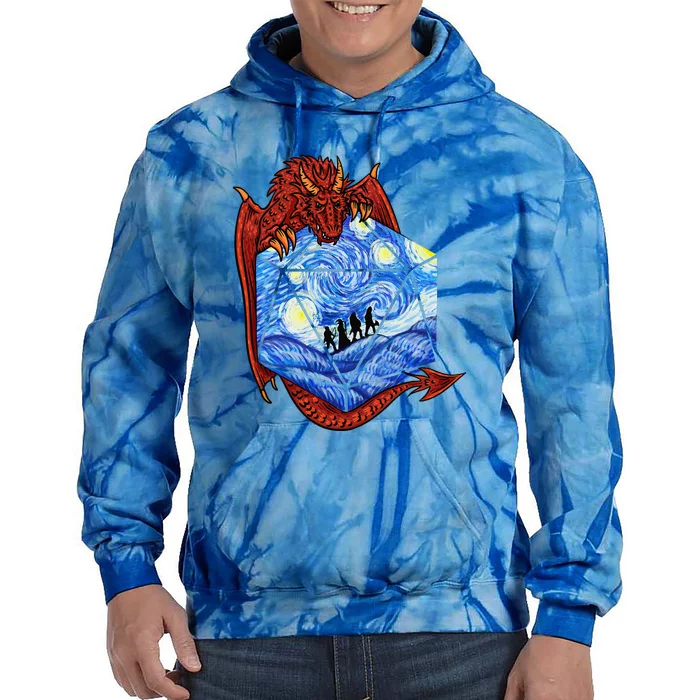 Nerdy Gamer Fantasy Art Starry Night Tie Dye Hoodie