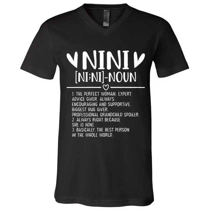 Nini Gifts From Grandchild Mothers Day V-Neck T-Shirt