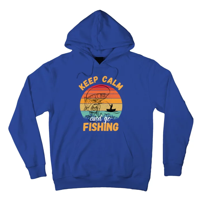 National Go Fishing Day Fisher Sunset Vintage Fishing Gift Hoodie