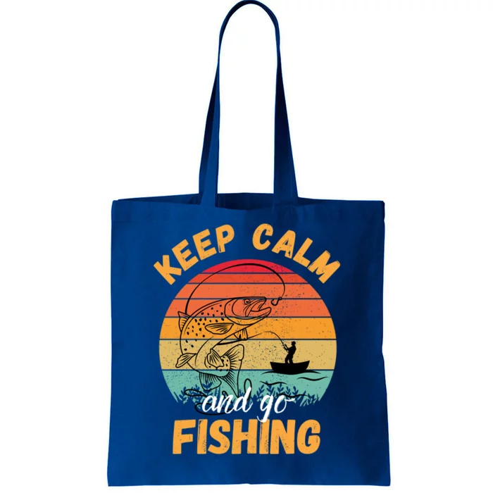 National Go Fishing Day Fisher Sunset Vintage Fishing Gift Tote Bag