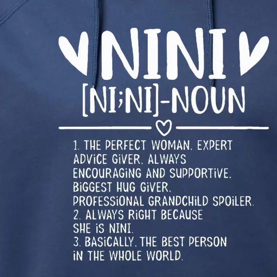 Nini Gifts From Grandchild Mothers Day Performance Fleece Hoodie