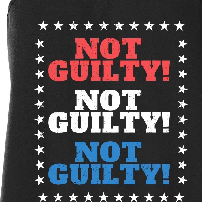 Not Guilty Funny Convicted Felon Pro Trump Is Innocent Women's Racerback Tank