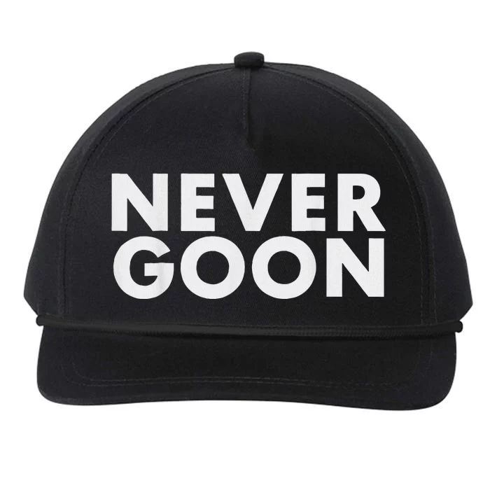 Never Goon Funny Gym Meme Never Goon Snapback Five-Panel Rope Hat