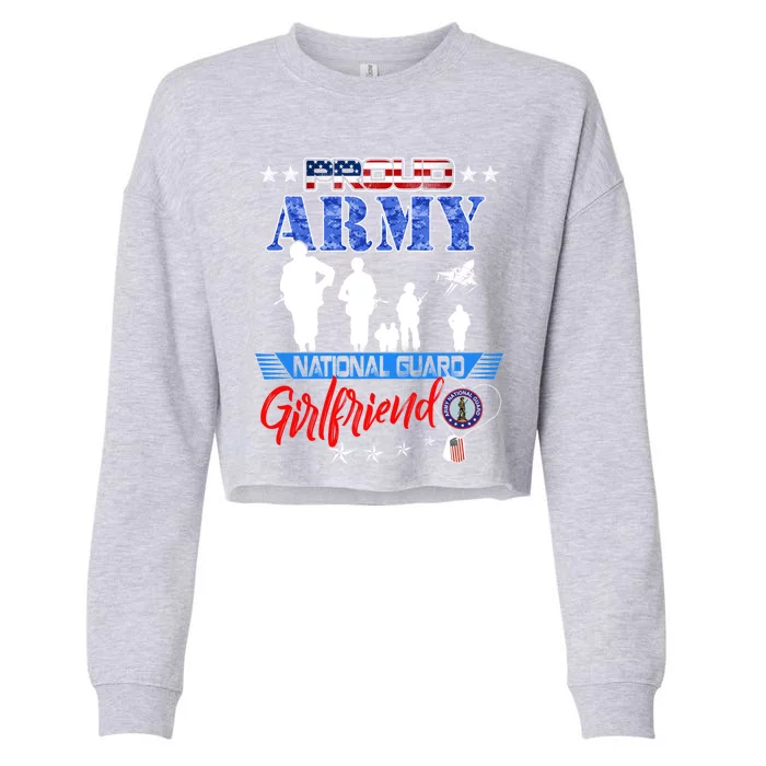 National Guard Friend Proud Army National Guard Us Flag Gift Cropped Pullover Crew